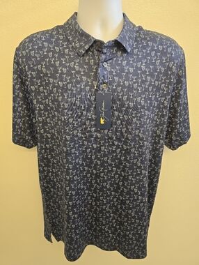 NWT Jack Nicklaus Men's Printed Polo Short Sleeve Shirt With Cocktail Images